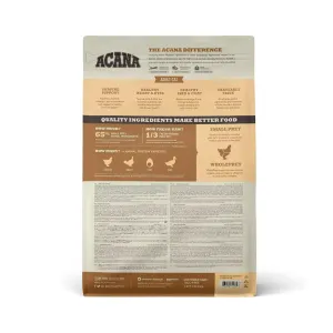 Acana Cat Homestead Harvest Adult Cat Recipe back of packaging